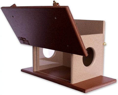 Amish Crafted Poly Lumber Squirrel Feeder – Eco-Friendly Wildlife Corn House | Made in USA Amish Toy Box  Squirrel Feeder