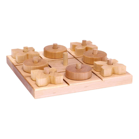 Amish Crafted Wooden Tic Tac Toe Game Set – 8 Inch Board with 8 X and O Pieces | Made in USA Amish Toy Box  Toy