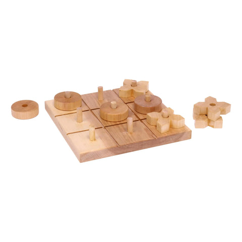 Amish Crafted Wooden Tic Tac Toe Game Set – 8 Inch Board with 8 X and O Pieces | Made in USA Amish Toy Box  Toy