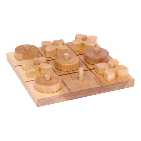 Amish Crafted Wooden Tic Tac Toe Game Set – 8 Inch Board with 8 X and O Pieces | Made in USA Amish Toy Box  Toy