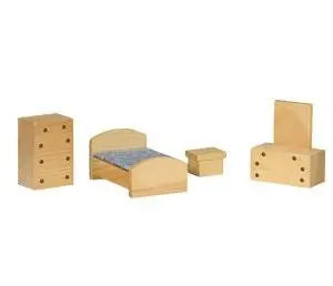 Amish Craftsman Wooden Doll House Furniture Set – Handcrafted Miniature Bedroom Pieces | Made in USA Amish Toy Box  Doll Furniture, Amish Dolls