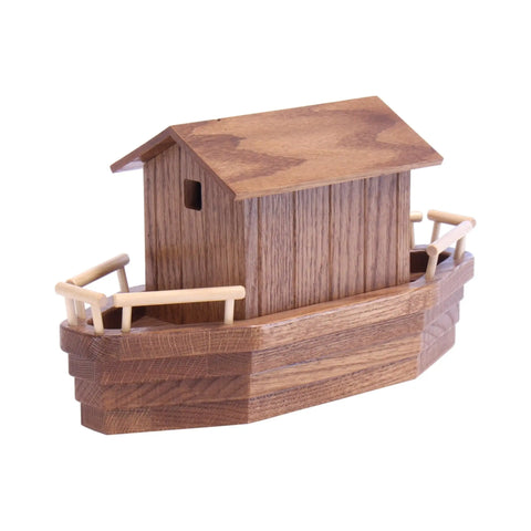 Amish Handcrafted Noah's Ark Wooden Playset With 13 Animal Figures – Removable Roof and Ramp | Made in USA Amish Toy Box  Wooden Toy