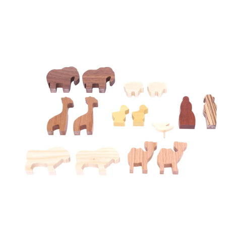 Amish Handcrafted Noah's Ark Wooden Playset With 13 Animal Figures – Removable Roof and Ramp | Made in USA Amish Toy Box  Wooden Toy