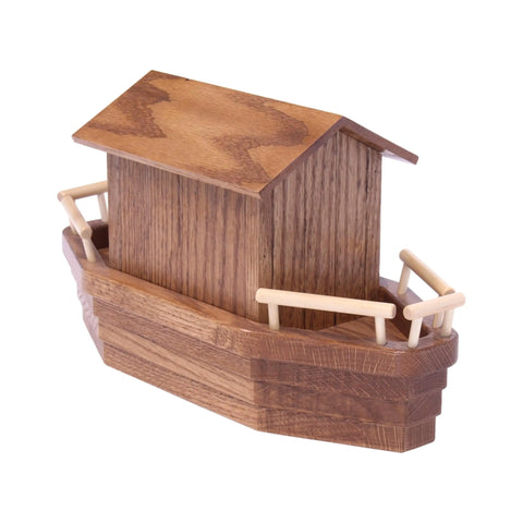 Amish Handcrafted Noah's Ark Wooden Playset With 13 Animal Figures – Removable Roof and Ramp | Made in USA Amish Toy Box  Wooden Toy