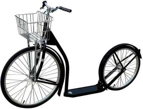 Amish Handmade Adult Kick Scooter 24 Inch Front Wheel 20 Inch Rear Wheel Steel Frame | Made in USA Amish Toy Box  Scooters and Wagons