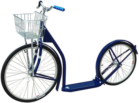 Amish Handmade Adult Kick Scooter 24 Inch Front Wheel 20 Inch Rear Wheel Steel Frame | Made in USA Amish Toy Box  Scooters and Wagons