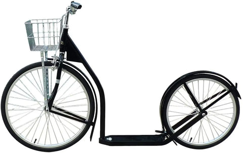 Amish Handmade Adult Kick Scooter 24 Inch Front Wheel 20 Inch Rear Wheel Steel Frame | Made in USA Amish Toy Box  Scooters and Wagons