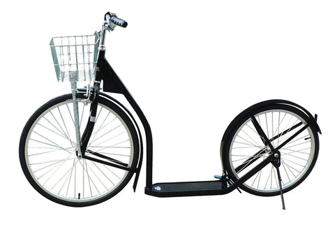 Amish Handmade Adult Kick Scooter 24 Inch Front Wheel 20 Inch Rear Wheel Steel Frame | Made in USA Amish Toy Box  Scooters and Wagons