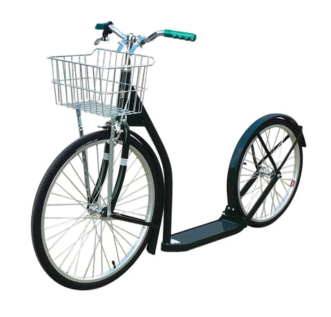 Amish Handmade Adult Kick Scooter 24 Inch Front Wheel 20 Inch Rear Wheel Steel Frame | Made in USA Amish Toy Box  Scooters and Wagons