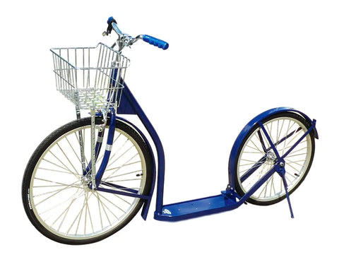 Amish Handmade Adult Kick Scooter 24 Inch Front Wheel 20 Inch Rear Wheel Steel Frame | Made in USA Amish Toy Box  Scooters and Wagons
