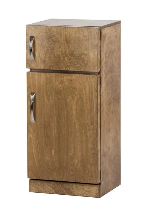 Amish Handmade Child's Wooden Refrigerator Playset – 33.5 Inch Baltic Birch Toy – Made in USA – Rustic or White Finish Amish Toy Box  Play Sets/Kid's Furniture
