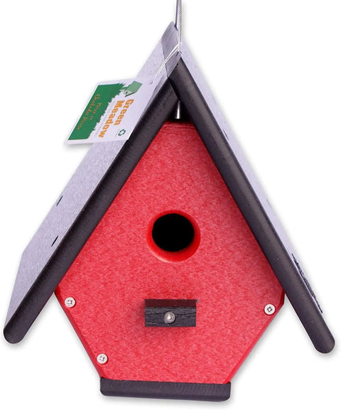 Amish Handmade Eco-Friendly Hanging Wren House 7.5x8x9 Inch – Durable Poly Lumber Birdhouse | Made in USA Amish Toy Box  Bird House