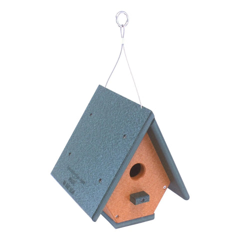 Amish Handmade Eco-Friendly Hanging Wren House 7.5x8x9 Inch – Durable Poly Lumber Birdhouse | Made in USA Amish Toy Box  Bird House