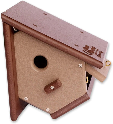 Amish Handmade Eco-Friendly Hanging Wren House 7.5x8x9 Inch – Durable Poly Lumber Birdhouse | Made in USA Amish Toy Box  Bird House