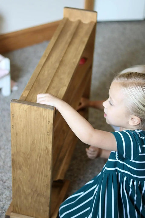 Amish Handmade Wooden Ball Roller Racetrack Toy – Classic Kids Playset | Made in USA Amish Toy Box  Toy