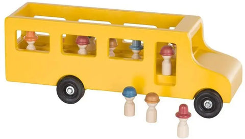 Amish Handmade Wooden School Bus Toy 9.5 Inch with Rolling Wheels – Non-Toxic Finish | Made in USA Amish Toy Box  Wooden Toys,Trains, Trucks and Things
