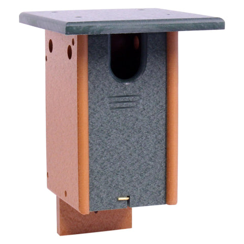 Amish-Made 11 Inch Bluebird House Post Mount – Durable Recycled Poly Lumber Birdhouse | Made in USA Amish Toy Box  Bird House