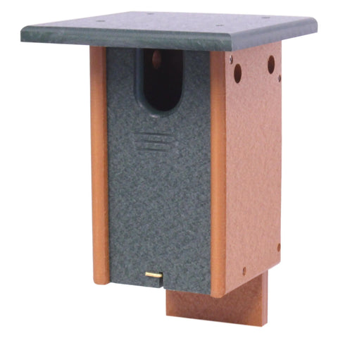 Amish-Made 11 Inch Bluebird House Post Mount – Durable Recycled Poly Lumber Birdhouse | Made in USA Amish Toy Box  Bird House