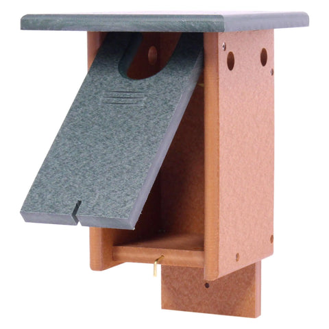 Amish-Made 11 Inch Bluebird House Post Mount – Durable Recycled Poly Lumber Birdhouse | Made in USA Amish Toy Box  Bird House