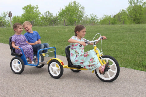 Amish-Made Chipmunk Kids Pull-Behind Trailer 32 Inch – Garden Tractor Ride On | Made in USA Amish Toy Box  Pull-Behind Trailer Toy