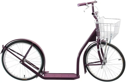 Amish-Made Deluxe Kick Scooter with Cargo Basket – Youth/Adult Size | Lancaster PA Craftsmanship Made in USA Amish Toy Box  Sports