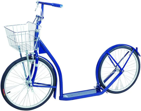 Amish-Made Deluxe Kick Scooter with Cargo Basket – Youth/Adult Size | Lancaster PA Craftsmanship Made in USA Amish Toy Box  Sports