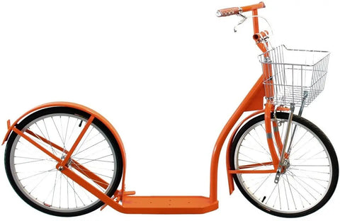 Amish-Made Deluxe Kick Scooter with Cargo Basket – Youth/Adult Size | Lancaster PA Craftsmanship Made in USA Amish Toy Box  Sports