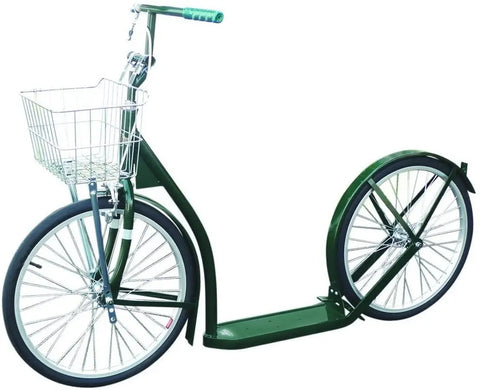 Amish-Made Deluxe Kick Scooter with Cargo Basket – Youth/Adult Size | Lancaster PA Craftsmanship Made in USA Amish Toy Box  Sports