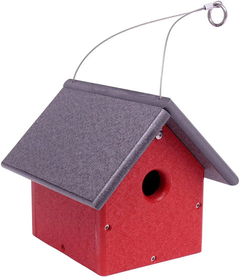 Amish-Made Eco-Friendly Birdhouse for Chickadees and Wrens 8 Inch Poly Lumber Nest Box | Made in USA Amish Toy Box  Bird House
