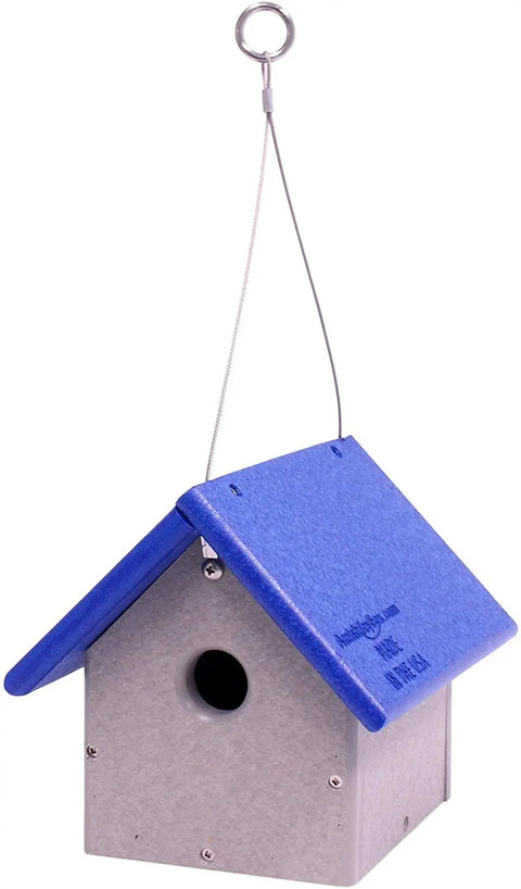 Amish-Made Eco-Friendly Birdhouse for Chickadees and Wrens 8 Inch Poly Lumber Nest Box | Made in USA Amish Toy Box  Bird House