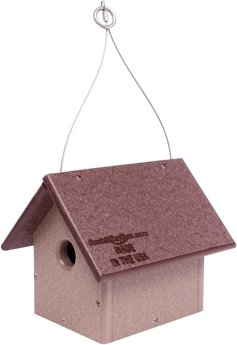 Amish-Made Eco-Friendly Birdhouse for Chickadees and Wrens 8 Inch Poly Lumber Nest Box | Made in USA Amish Toy Box  Bird House