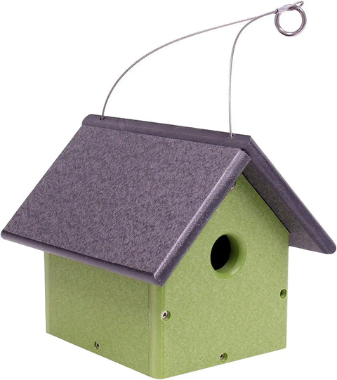 Amish-Made Eco-Friendly Birdhouse for Chickadees and Wrens 8 Inch Poly Lumber Nest Box | Made in USA Amish Toy Box  Bird House