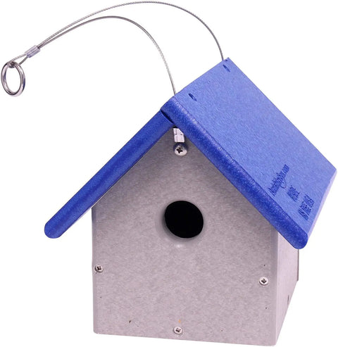 Amish-Made Eco-Friendly Birdhouse for Chickadees and Wrens 8 Inch Poly Lumber Nest Box | Made in USA Amish Toy Box  Bird House