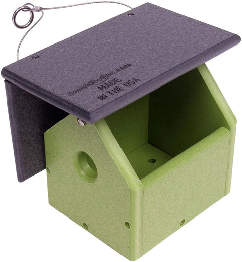 Amish-Made Eco-Friendly Birdhouse for Chickadees and Wrens 8 Inch Poly Lumber Nest Box | Made in USA Amish Toy Box  Bird House