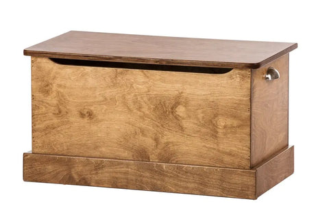 Amish-Made Kids Wooden Toy Chest 34 Inch – Durable Baltic Birch Storage Box with Safety Hinges | Made in USA Amish Toy Box  Play Sets/Kid's Furniture