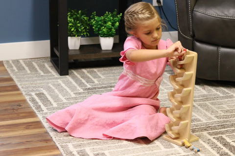 Amish-Made Wooden Mini Car Roller Toy 16 Inch – Solid Wood Kids Playset with 3 Cars | Made in USA Amish Toy Box  Toy