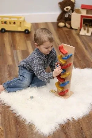 Amish-Made Wooden Mini Car Roller Toy 16 Inch – Solid Wood Kids Playset with 3 Cars | Made in USA Amish Toy Box  Toy