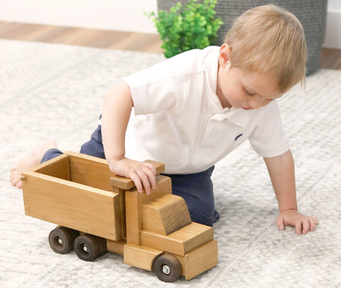 Amish-Made Wooden Toy Dump Truck – Durable Solid Wood Play Vehicle | Made in USA Amish Toy Box  Wooden Toys,Trains, Trucks and Things