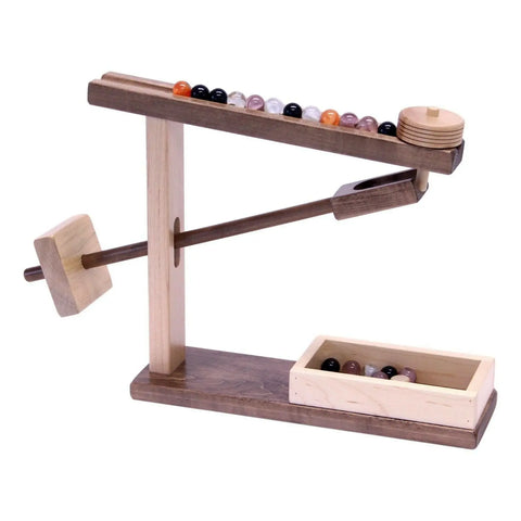 Amish Wooden Marble Roller Educational Toy – Maple Walnut Handcrafted | Made in USA Amish Toy Box  Wooden Toys,Marble and Ball Rollers