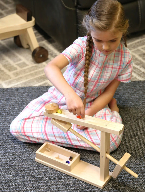 Amish Wooden Marble Roller Educational Toy – Maple Walnut Handcrafted | Made in USA Amish Toy Box  Wooden Toys,Marble and Ball Rollers