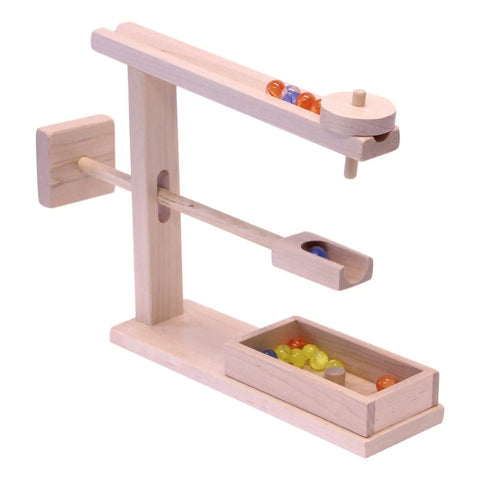 Amish Wooden Marble Roller Educational Toy – Maple Walnut Handcrafted | Made in USA Amish Toy Box  Wooden Toys,Marble and Ball Rollers