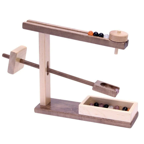 Amish Wooden Marble Roller Educational Toy – Maple Walnut Handcrafted | Made in USA Amish Toy Box  Wooden Toys,Marble and Ball Rollers