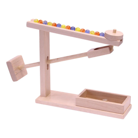 Amish Wooden Marble Roller Educational Toy – Maple Walnut Handcrafted | Made in USA Amish Toy Box  Wooden Toys,Marble and Ball Rollers