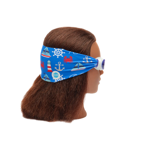 Anchors Away Kids and Adults Swim Goggles – Tangle-Free Nautical Strap with Blue Lenses | Assembled in USA Splash Place  Swim Goggles