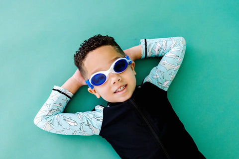 Anchors Away Kids and Adults Swim Goggles – Tangle-Free Nautical Strap with Blue Lenses | Assembled in USA Splash Place  Swim Goggles