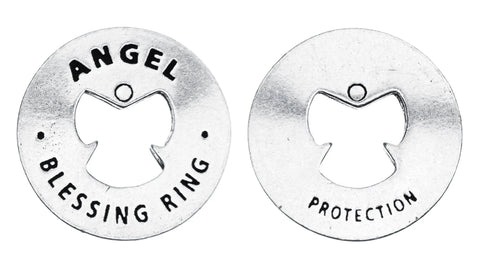 Angel Blessing Ring Charm – Handcrafted Pewter Protection Token | Pocket Charm | Made in USA Whitney Howard Designs  Blessing Ring
