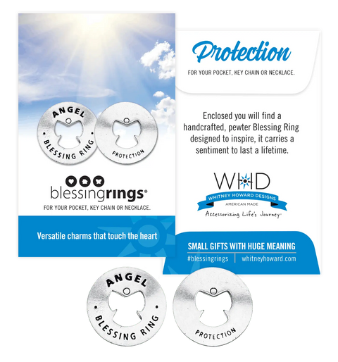 Angel Blessing Ring Charm – Handcrafted Pewter Protection Token | Pocket Charm | Made in USA Whitney Howard Designs  Blessing Ring