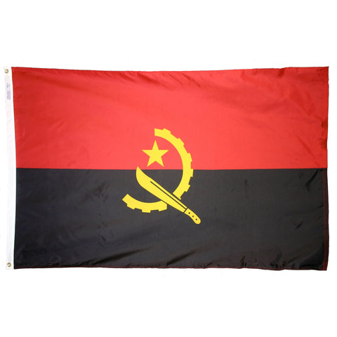 Angola National Flag – Durable 200 Denier Nylon Outdoor Flag | Made in USA with UV-Resistant Colors Freedom Flag and Pole 