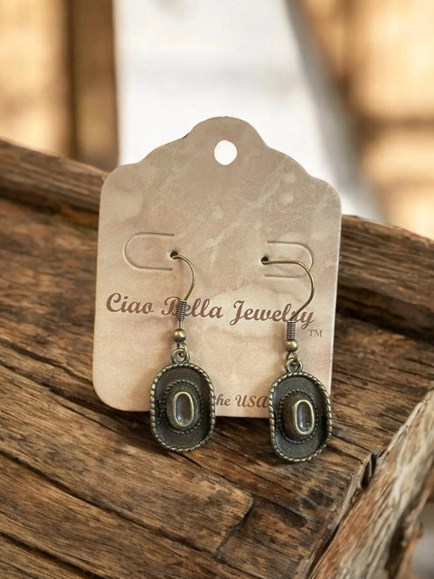 Antique Gold Cowboy Hat Charm Earrings – Lightweight Western Chic Jewelry | Made in USA Michelle Marie Boutique  Earrings