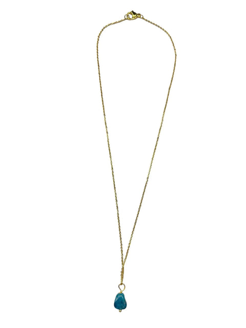Apatite Gemstone Necklace and Earrings Set – Durable Gold Plated Jewelry | Made in USA Luxury Gift Michelle Marie Boutique  Necklace